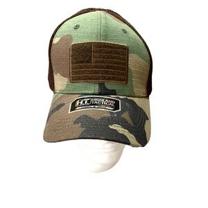 HIGHLAND TACTICAL Men’s Snapback Hat Mesh Back One Size Green Brown Camo NEW